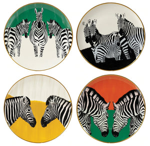 Zebra Plates Set / 4 (MY078)