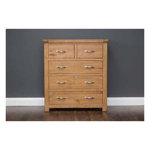 Manhattan-Chest- 5 Drawers- Oak - Furniture
